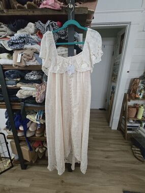 Fillyboo Lace-Trim Off-Shoulder Maxi Dress
